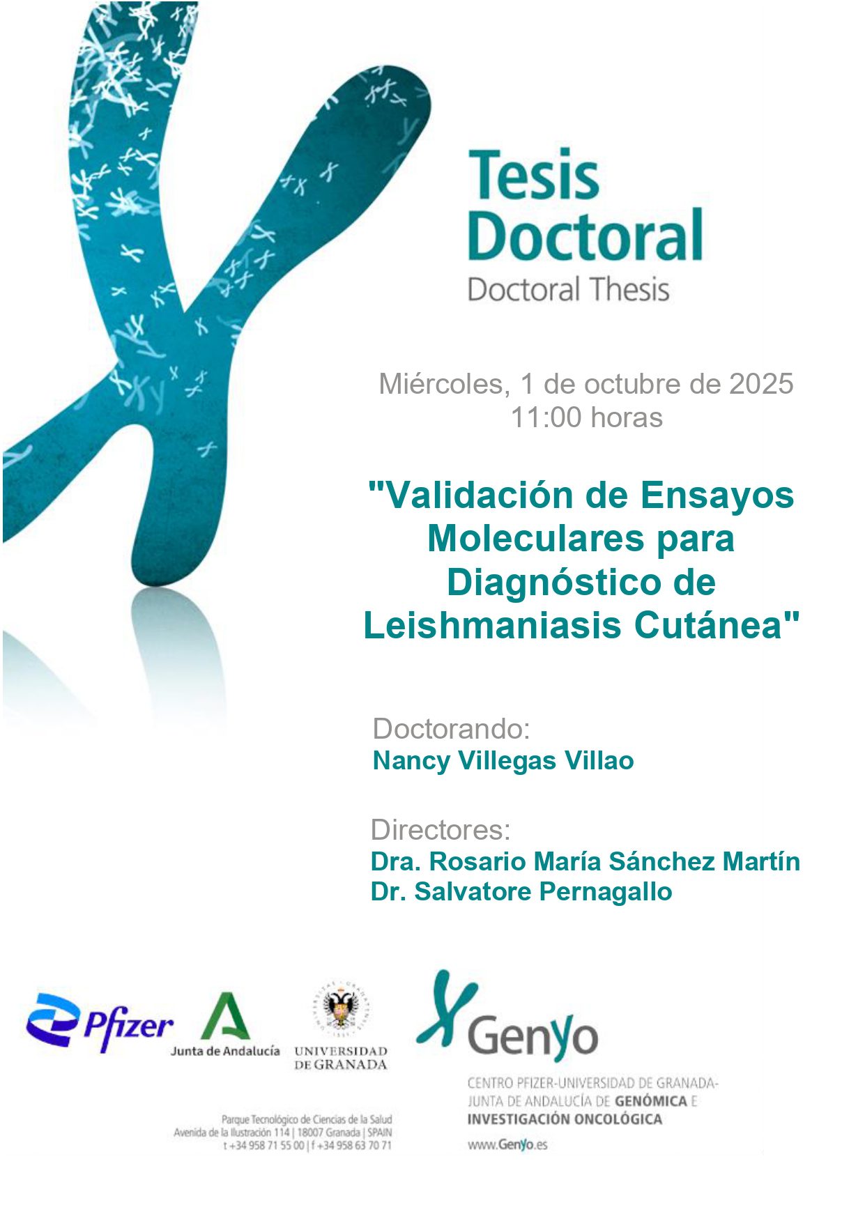 Doctoral Thesis, Nancy Villegas: “Validación de Ensayos Moleculares para Diagnóstico de Leishmaniasis Cutánea”
