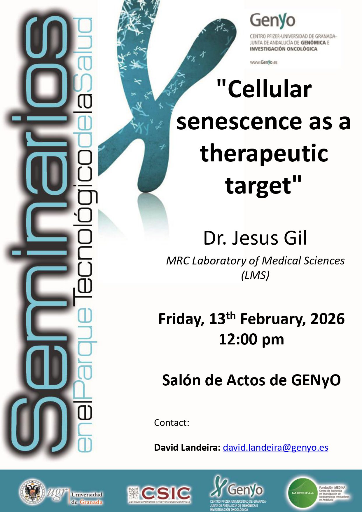 Dr. Jesus Gil: «Cellular senescence as a therapeutic target»