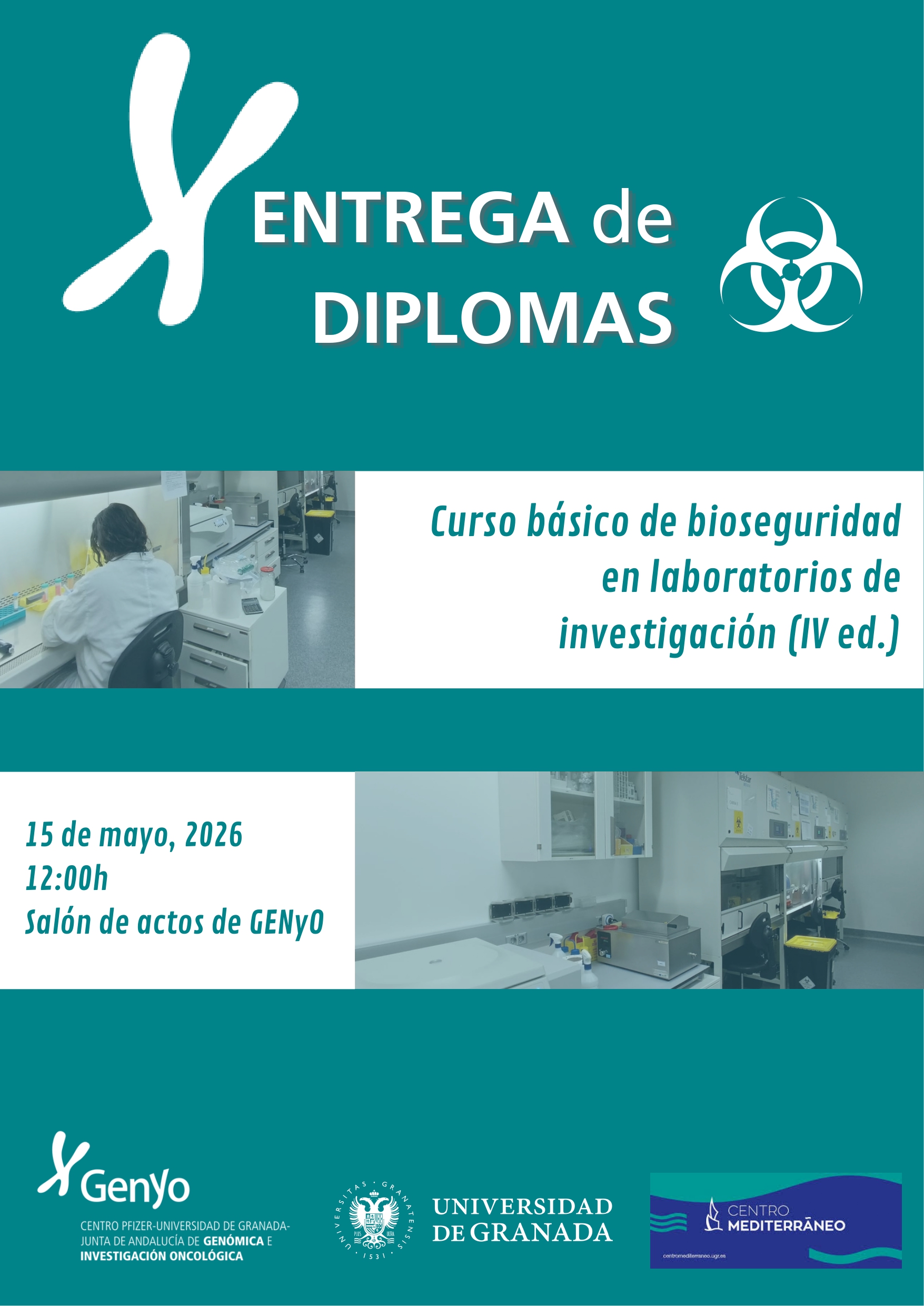 Entrega oficial de diplomas: Curso básico de bioseguridad en laboratorios de investigación