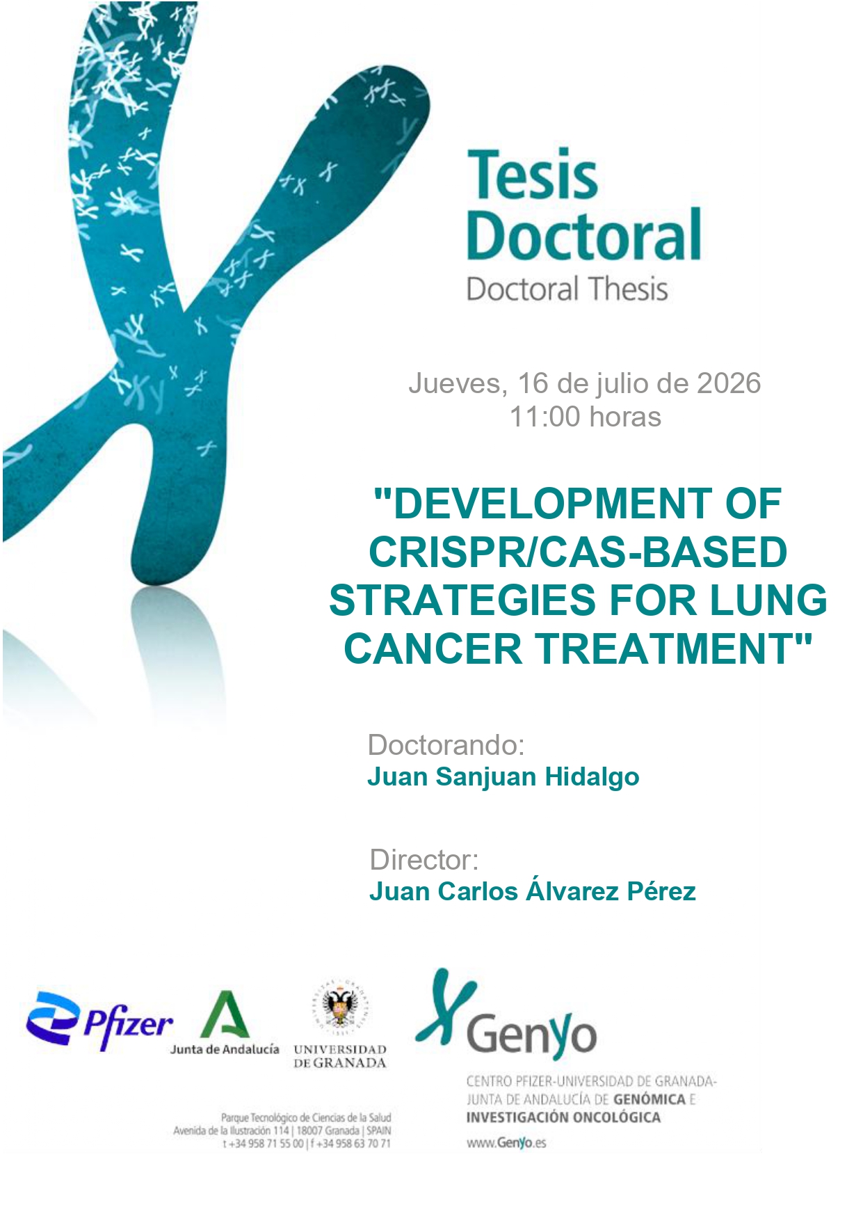 Juan Sanjuan Hidalgo: «DEVELOPMENT OF CRISPR/CAS-BASED STRATEGIES FOR LUNG CANCER TREATMENT»